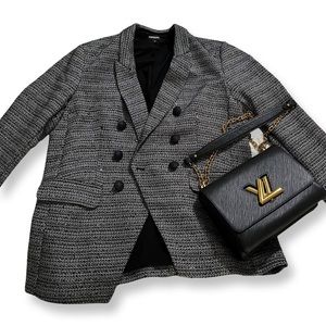 Preloved Express Textured Metallic Double Breasted Blazer -size L